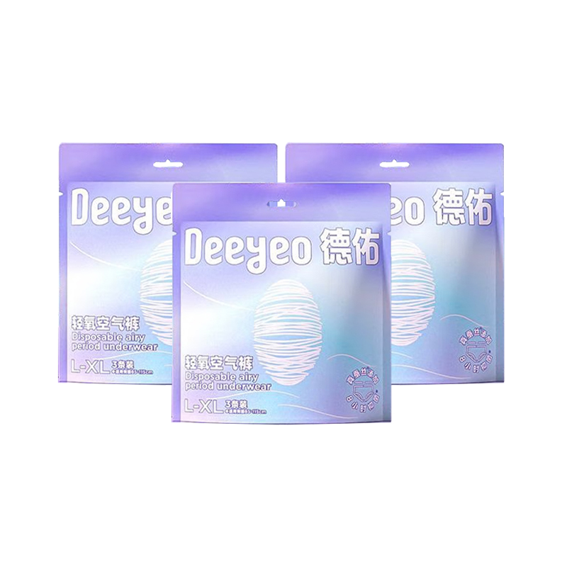 德佑牌轻氧空气女性卫生裤L-XL码3片*3包