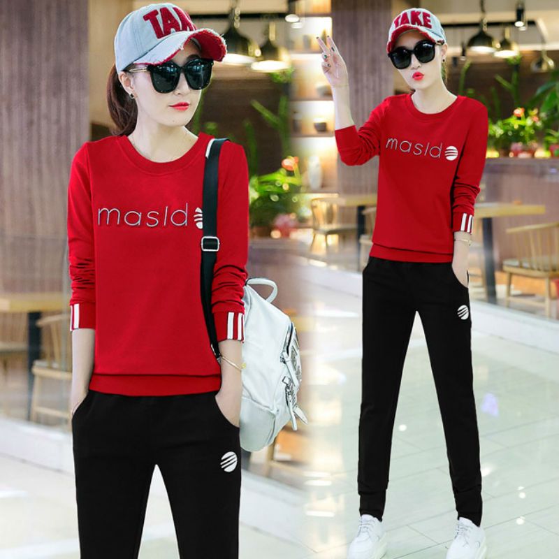 休闲运动服套装女2019春秋季新款时尚女装韩版长袖长裤卫衣两件套