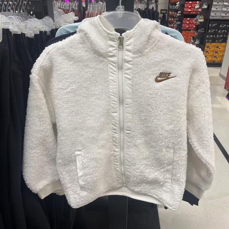 NIKE耐克连帽外套运动休闲抓绒保暖大童外套HQ4882-133 D高清大图