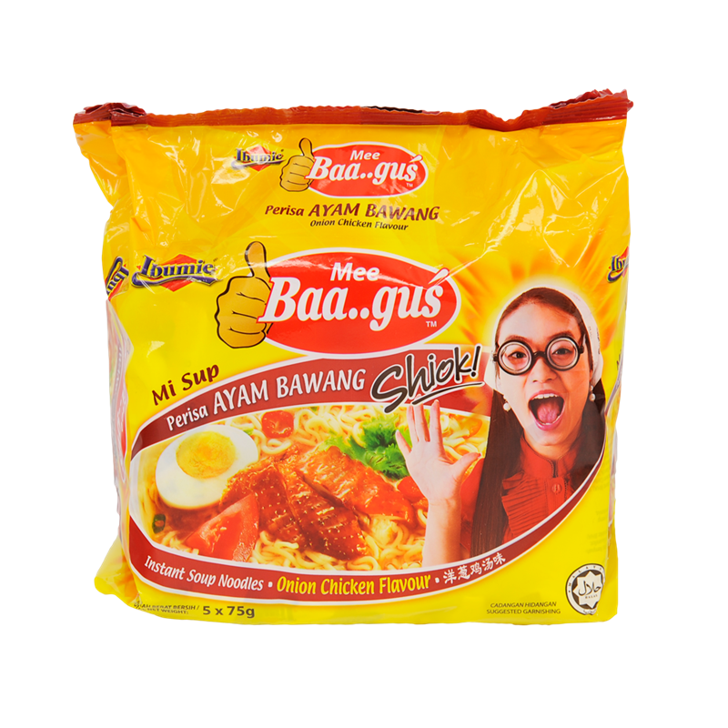 4袋装▏IBUMIE 益福 方便面 洋葱鸡汤味 375g 马来西亚进口方便面 方便速食 袋装 鸡肉味