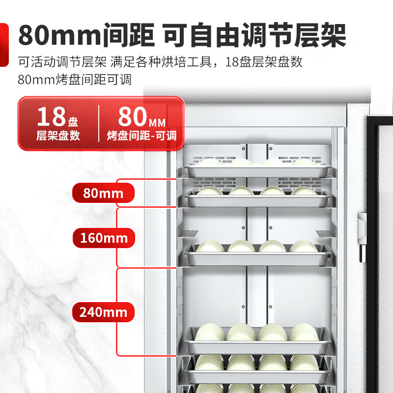 喜莱盛发酵箱商用醒发箱馒头面包发酵机喷雾款冷藏冷冻发酵柜大容量醒面箱面食发面机 YH-32FP(单门)高清大图