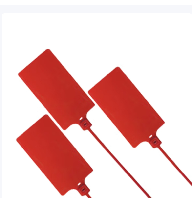 苏识 塑料封条大号吊牌记号封签物流标牌扎带 400mm红色 100根/包 AF234 包高清大图