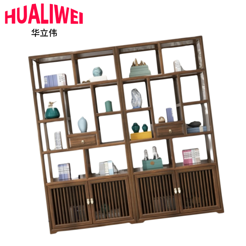 华立伟实木置物架高清大图