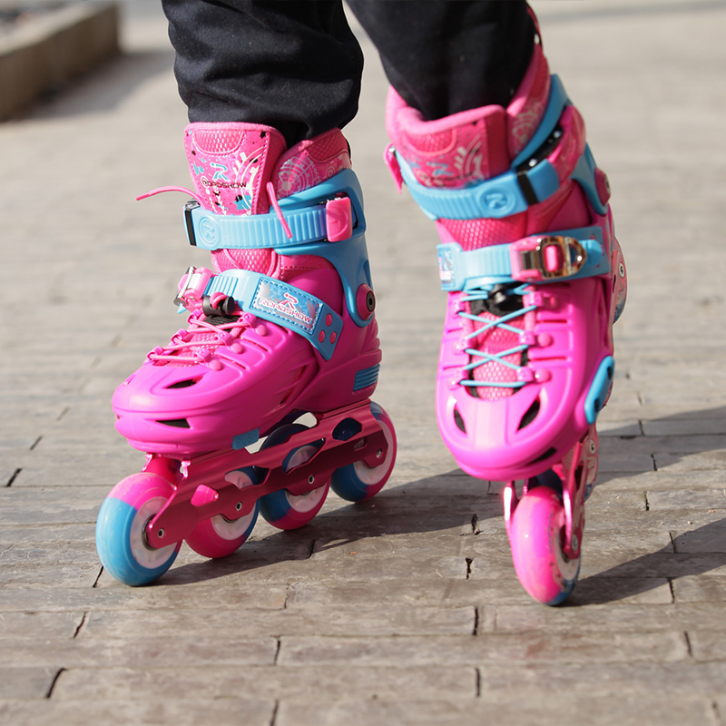 乐秀roadshowrx1s溜冰鞋儿童全套装花式轮滑鞋可调节旱冰鞋男女孩滑冰