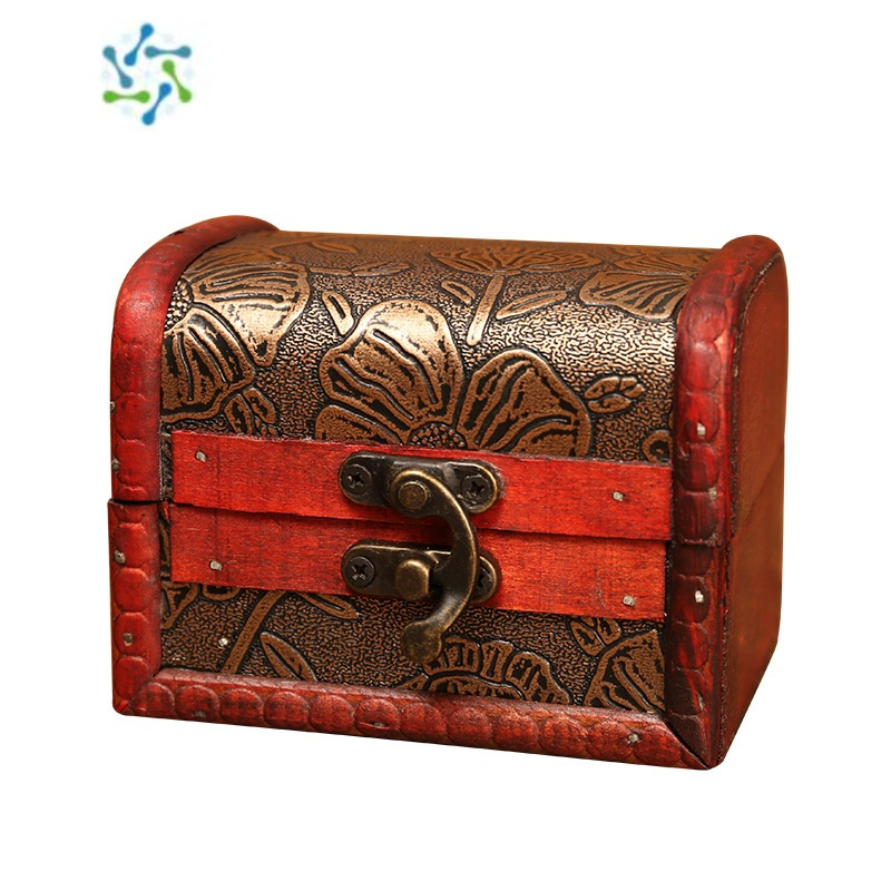 三维工匠小型古风首饰盒复古木盒饰品盒手饰收纳盒项链小盒子儿童宝箱