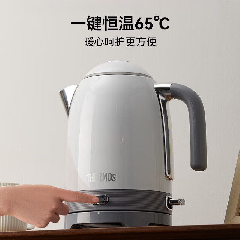 膳魔師 一键恒温316L不锈钢电热水壶 功率1800W 220V 1.7L 白色 EHA-1332A-W / 台高清大图