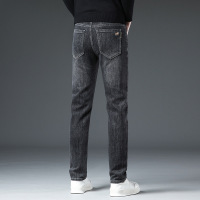 特色洗水工艺男士修身牛仔裤秋冬季新品抗皱耐磨小直筒裤时尚轻奢 30（2尺3）120斤 2025-3深灰色厚款