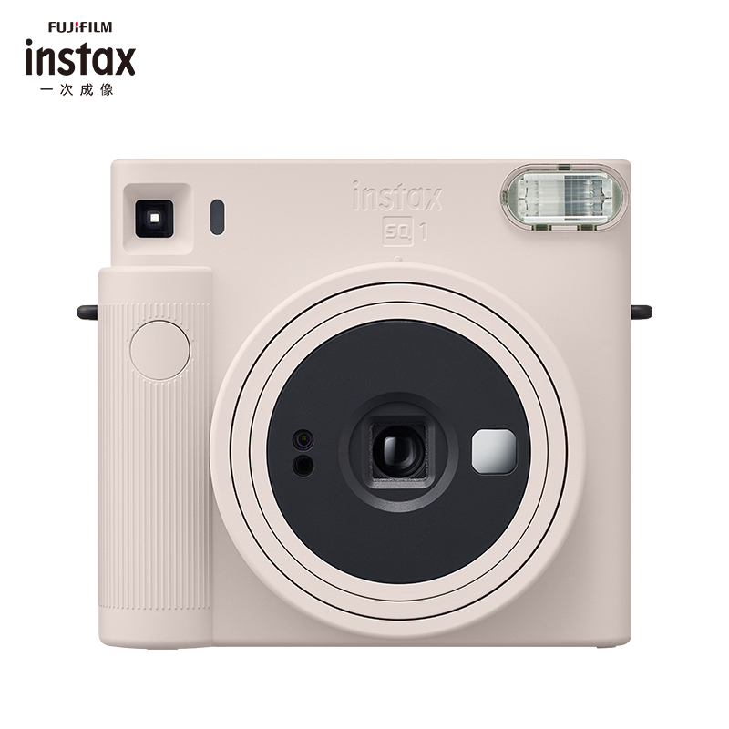 富士(FUJIFILM)INSTAX 拍立得 相机 一次成像相机SQUARE SQ1 云母白色 富士方形尺寸胶片相机