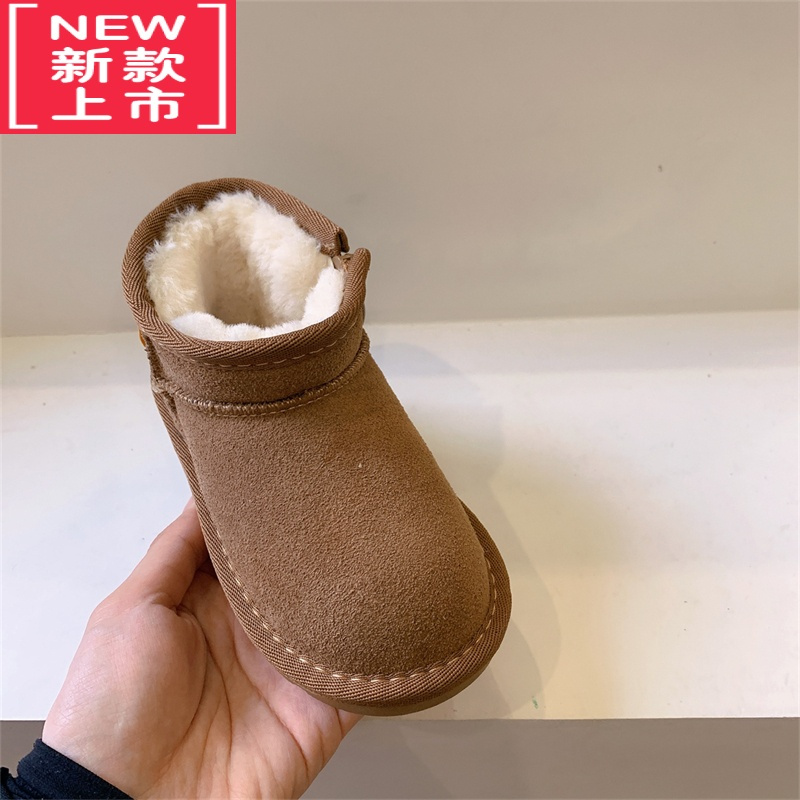 可莉允儿童雪地靴冬季新款女童棉靴加绒加厚男童保暖鞋防滑宝宝棉鞋童鞋
