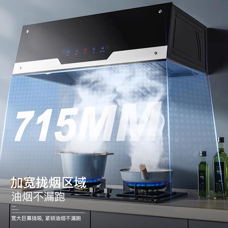 巧太太 大吸力油烟机 老式吸油烟机出租房公寓小户型顶吸式710MM按键式排烟罩大风轮瞬吸自动清洗单烟机