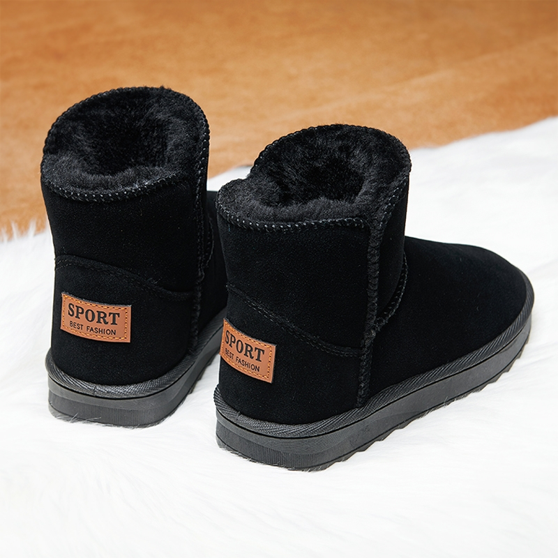 东北保暖棉鞋冬季加绒加厚雪地靴闪电客皮毛一体棉靴男士防水防滑面包