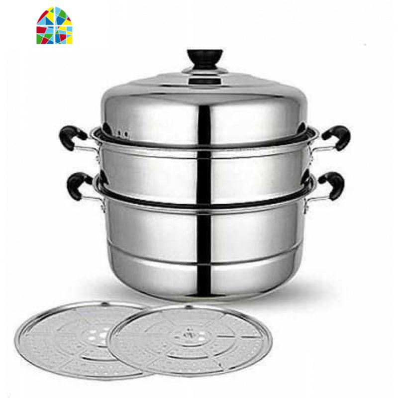 多层蒸锅不锈钢2双3三层加厚汤锅大电磁炉锅家用小锅26 28 30CM32 FENGHOU 26CM二层高清大图