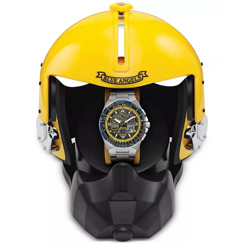 西铁城(CITIZEN)光动能蓝天使男款 chronograph 天空行者不锈钢腕表 46mm高清大图