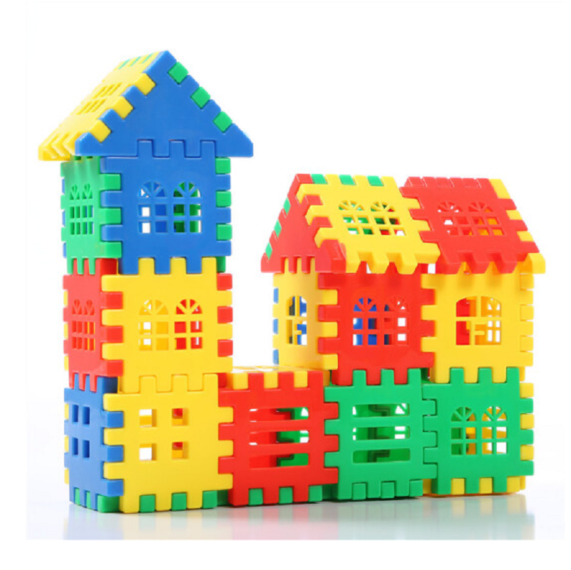 6面拼接积木 积木玩具3-6周岁大块塑料房子拼装插女孩男孩1-2周岁儿童