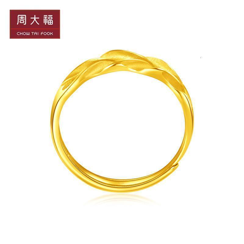 新款 周大福珠宝首饰麦穗足金金戒指计价F221324 工费108