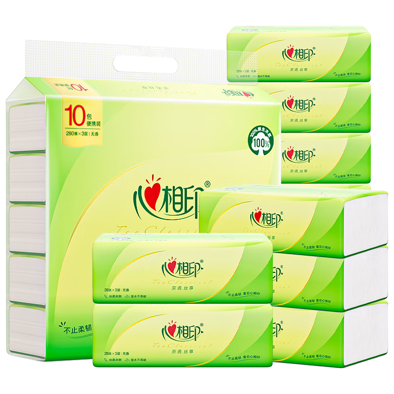 心相印 T4035 心相印丝享系列28张三层纸餐巾10包*1提