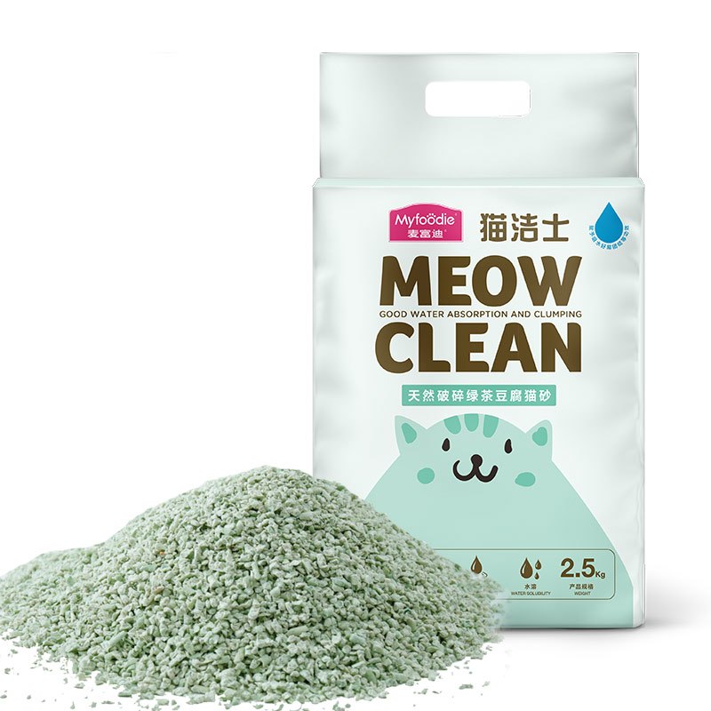 麦富迪猫洁士猫砂天然破碎豆腐猫砂2.5kg绿茶味(可能会漏气)