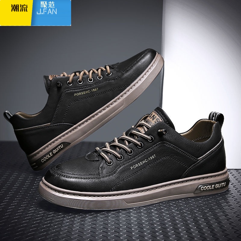 聚范夏季帆布男鞋2024新款百搭男士休闲皮鞋透气运动板鞋工作小白潮鞋高清大图