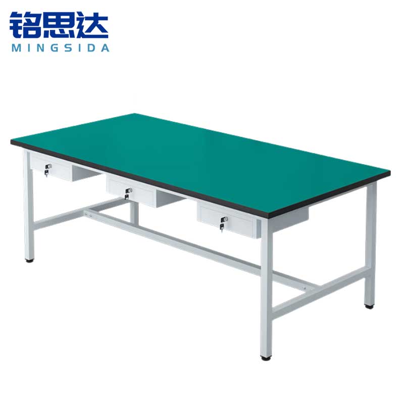 铭思达轻型防静电工作台200*100*75cm三抽张高清大图