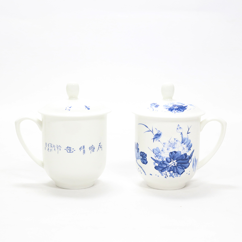 北国风光 荷塘情趣骨瓷会议杯 TS-0401 套高清大图