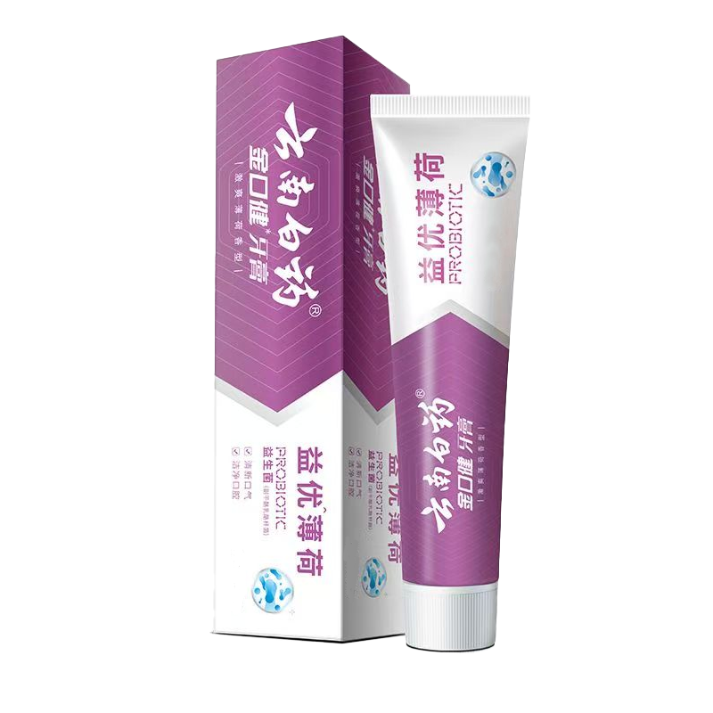 云南白药(YUNNAN BAIYAO)益生菌薄荷牙膏145g 【益生菌】益优薄荷*1