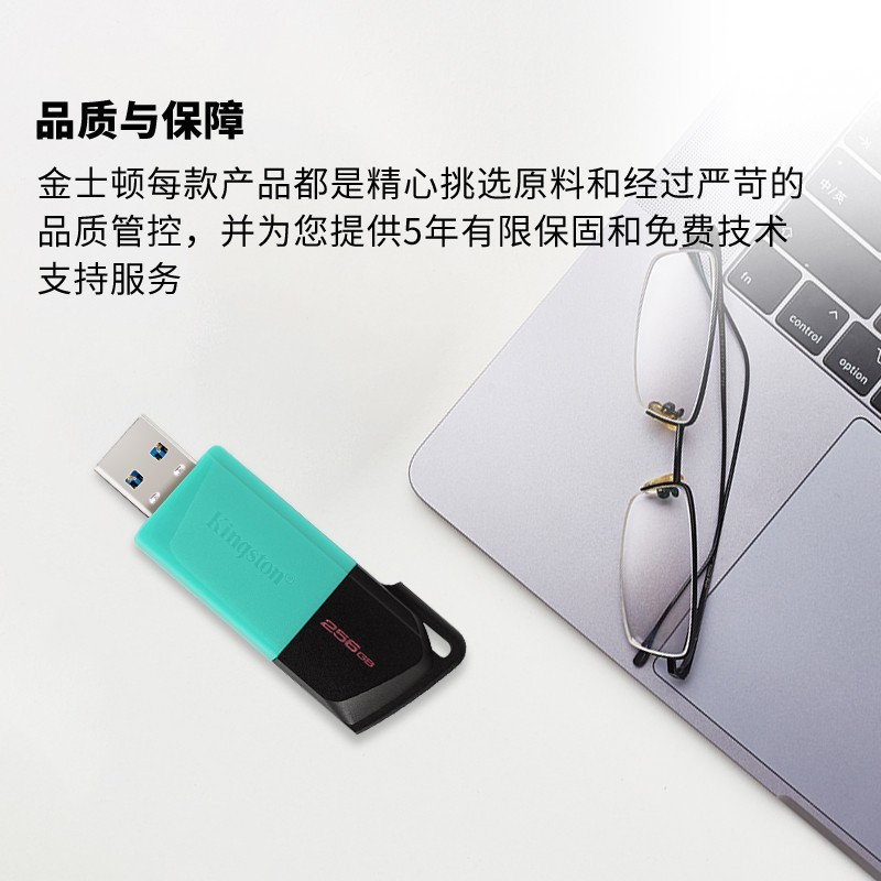 金士顿(Kingston)256GB USB3.2 Gen 1 U盘 DTXM滑盖 设计高清大图