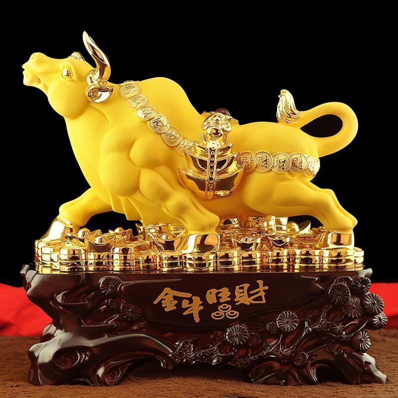 金牛旺财摆件风水生肖牛摆件办公室桌工艺装饰品店铺开业礼品_1_577_366