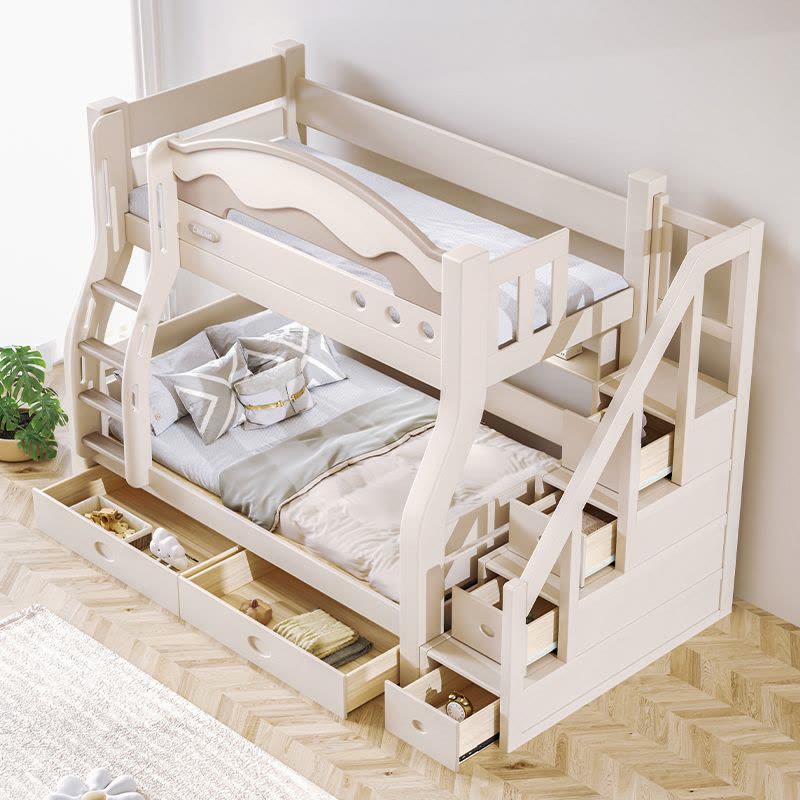 欧梵森 儿童床子母床现代简约樱桃木上下床双层床实木高低床成人床大人床成年床多功能母子床上下铺木床双人床图片