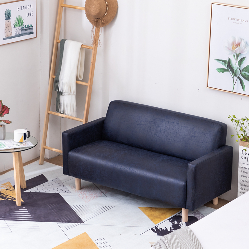 简易北欧小型双人两人布艺沙发单身公寓租房店铺卧室沙发椅创意家用