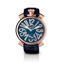 GaGa MILANO 手动48MM 玫瑰金系列时尚休闲手表机械表 5011
