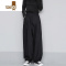 YANXU黑色西装裤直筒宽松型日系休闲西裤垂坠感大码拖地阔腿裤男女