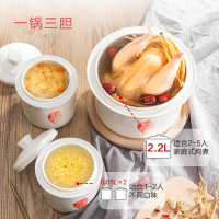 天际炖盅DGD22-22EWG(B)不锈钢电炖锅一锅三胆隔水炖锅煲汤煮粥锅燕窝全自动预约定时陶瓷内胆2-3L/2.2升