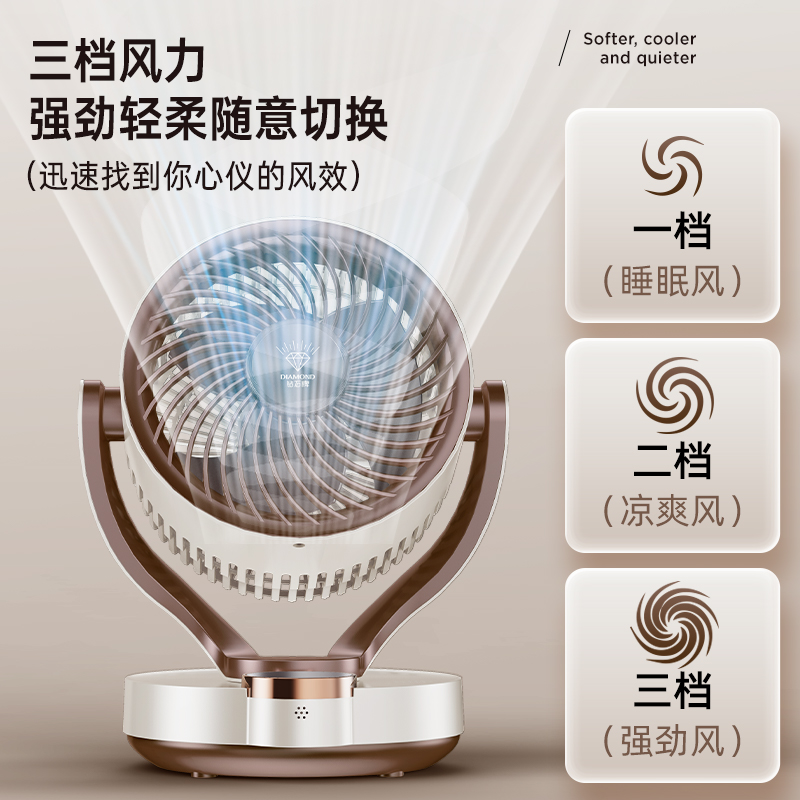 钻石牌(DIAMOND) 循环台扇蜜合白语音遥控FX-T37R-LX 语音款(单位:台)高清大图