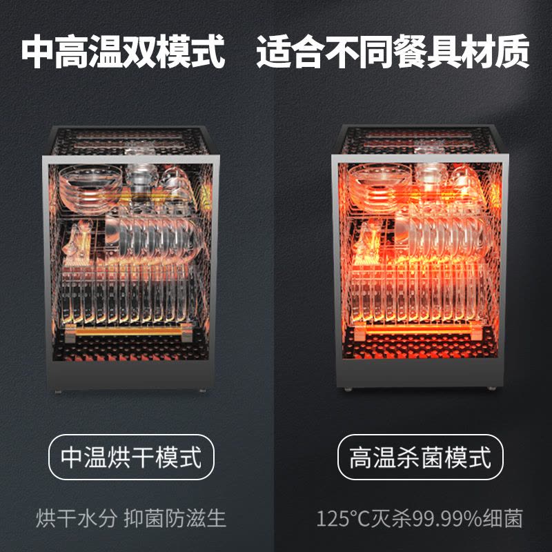 [政府补贴]康宝(Canbo)消毒柜家用台式小型 中高温立式餐具碗碟筷子烘干保洁消毒碗柜 茶杯厨房碗柜XDR60-BW图片