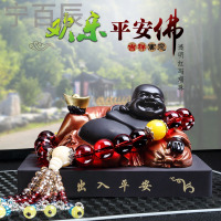 高端创意活性炭弥勒佛像汽车摆件 保平安车内装饰品 车载竹炭