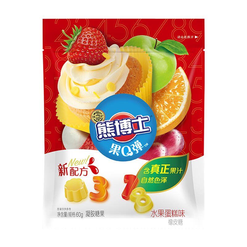徐福记熊博士橡皮糖(水果蛋糕)60g