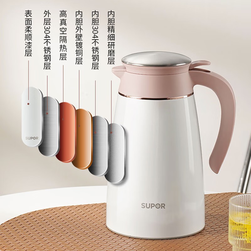 苏泊尔(SUPOR) KC20AP1 不锈钢保温壶 2.0L (计价单位:个) 金色高清大图
