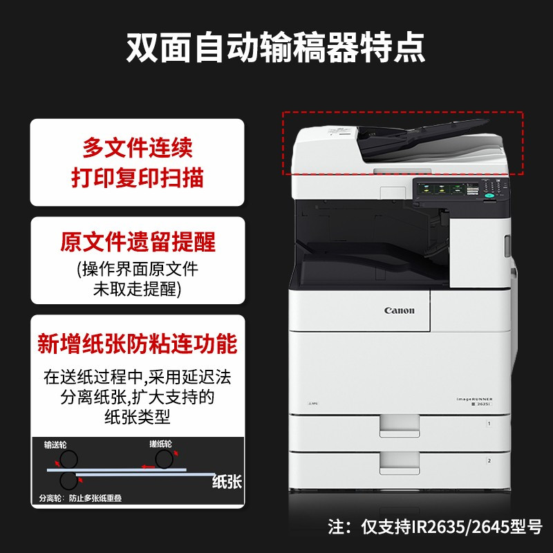 佳 能(CANON)iR2625 A3黑白数码复 合 机 (打印 复印 扫描 双面自动输稿器 双纸盒 工作台)高清大图