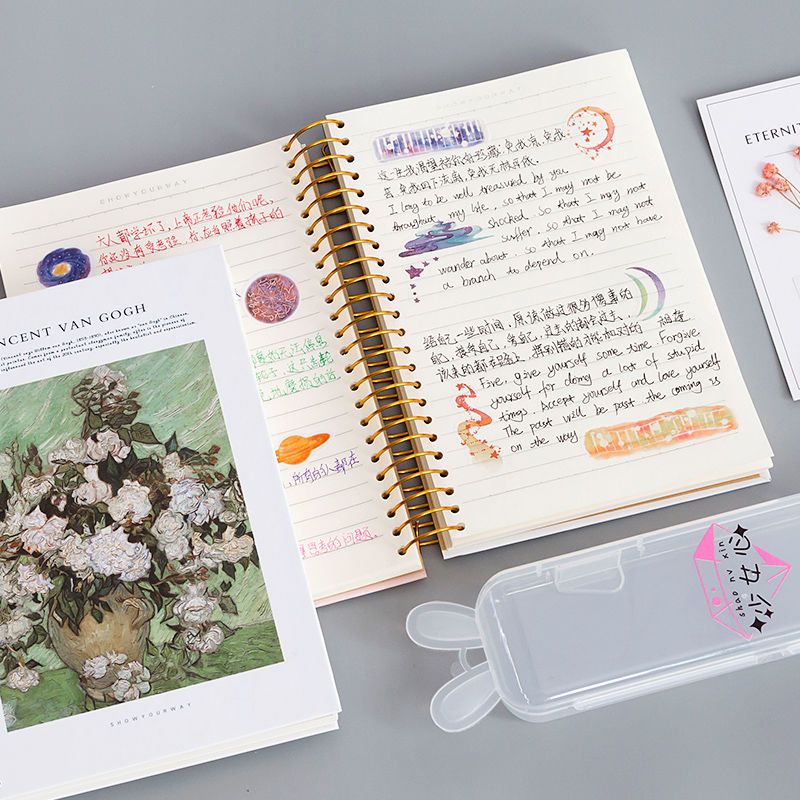 笔记本子可爱韩版学生加厚少女心日记本记事小清新线圈本手账本a5 打卡生活(151张/302页) 1本