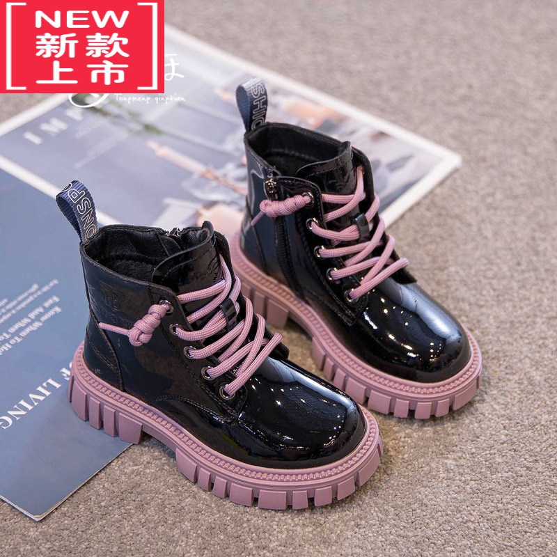 可莉允男童鞋马丁靴2022秋冬新款儿童靴子二棉鞋宝宝炸街女童短靴加绒潮