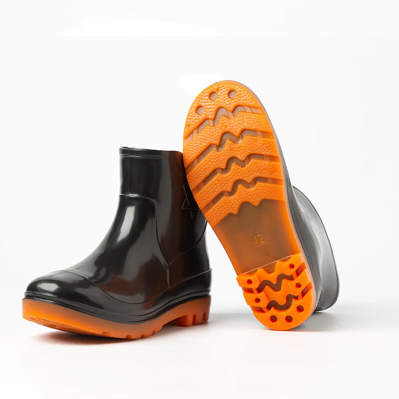 谐晟 雨靴 pvc防滑防水鞋 男加厚耐磨劳保工地胶鞋雨靴 106男士短筒43SC22133（1双）