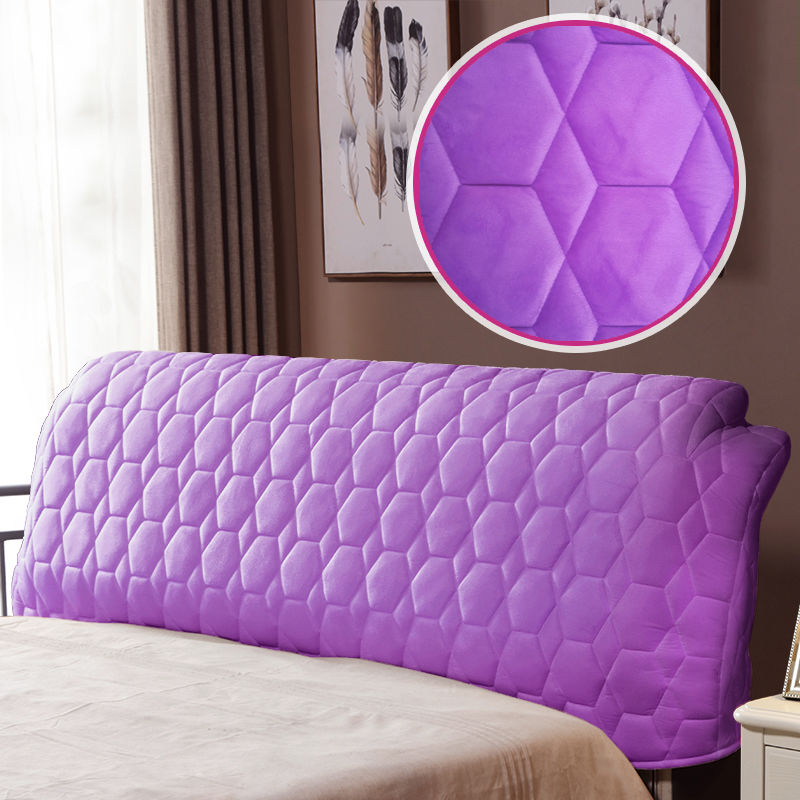 半圆形床靠背加厚弧形套布艺皮床床头罩床头|紫色水晶绒 1.2米