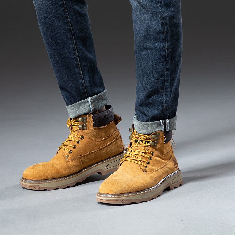 欧货牛仔裤男士修身小直脚弹力裤子潮牌TB加厚秋冬款棉质水洗蓝色图片