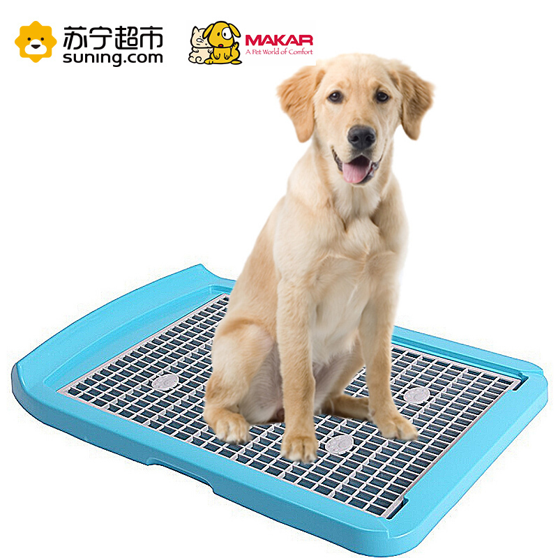 美卡(makar)狗厕所狗狗大号平板犬厕狗便盆中小型犬厕送立柱 白色L