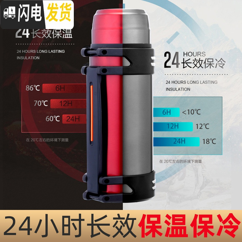 三维工匠特大容量保温杯2000旅游2户外便携家用304不锈钢保温壶2 钢本色2000高清大图