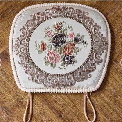 花型一43x48欧式刺绣坐垫椅垫高档加厚田园布艺餐桌椅子坐垫可拆洗