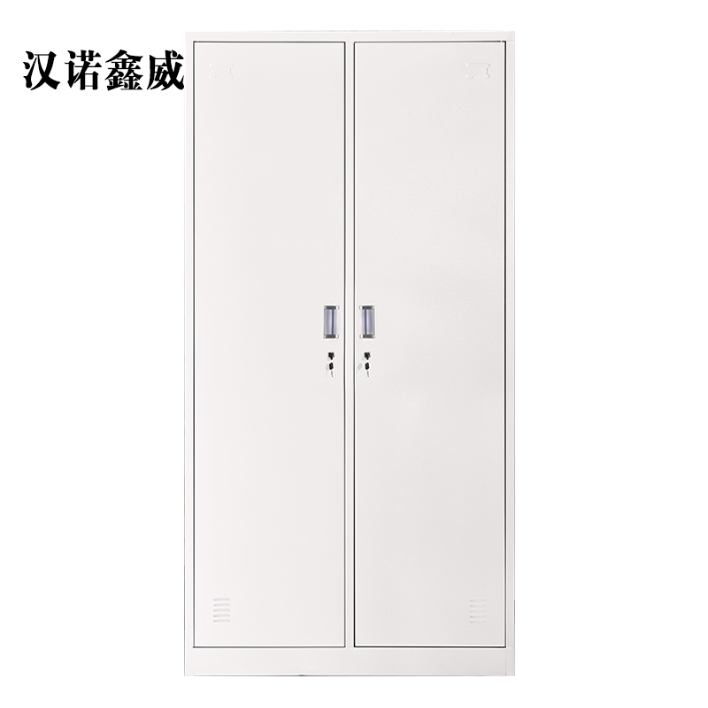 汉诺鑫威加厚二门钢制更衣柜员工柜铁皮职工储物柜带锁存包柜鞋柜高清大图