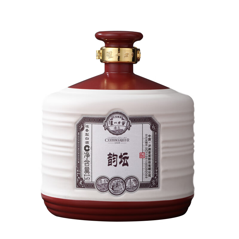 泸州老窖定制酒 大坛系列韵坛 浓香型52度高度白酒送礼酒 1.5l装 一坛