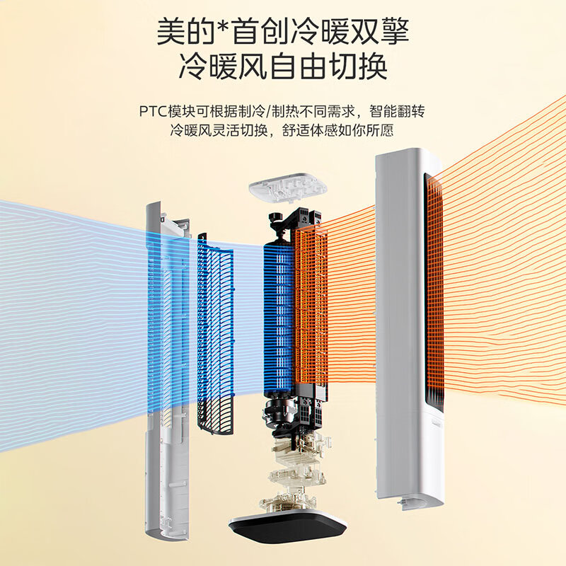 美的(Midea)取电暖器暖风机冷暖两用PTC陶瓷速热净离子杀菌四季可用拆洗滤网NFU-BR(线下同款)高清大图