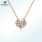 水贝珠宝(SHUIBEI JEWELRY) 18K金双层心形钻石项链 TPD-EM0236 黄金首饰饰品锁骨链 18K玫